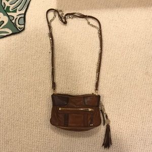 Olivia Harris brown leather cross body bag